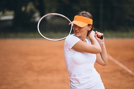 Woman playing tennis