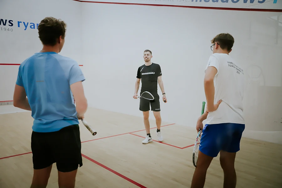 New squash players at St George's Hill Lawn Tennis Club Weybridge